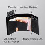 Lade das Bild in den Galerie-Viewer, 43693613252874;Scheinfach aus Echtleder;Unser Cardholder verfügt über ein elegantes Echtleder-Scheinfach und bietet Platz für bis zu vier zusätzliche Karten neben den sieben im Aluminium-Case.

